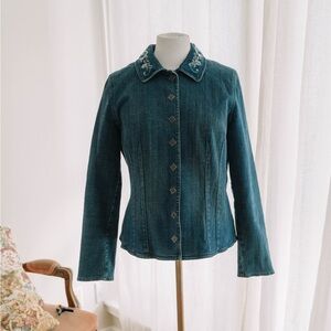 Western style beaded denim jacket